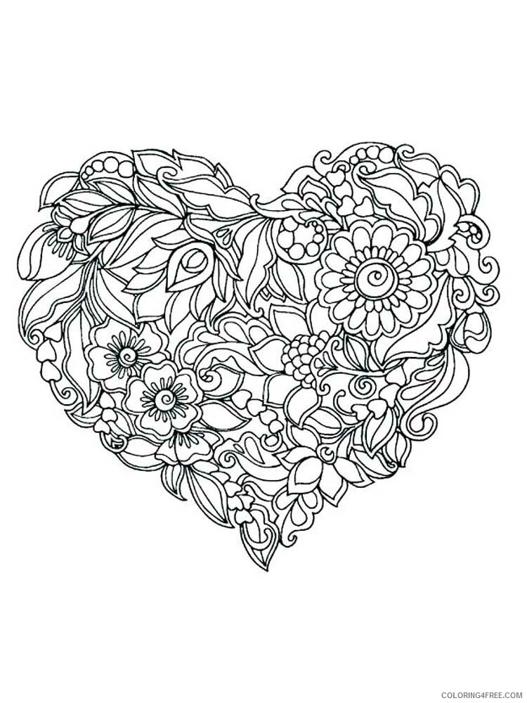 Adult Heart Coloring Pages hearts for adults 17 Printable 2021 0061 Coloring4free
