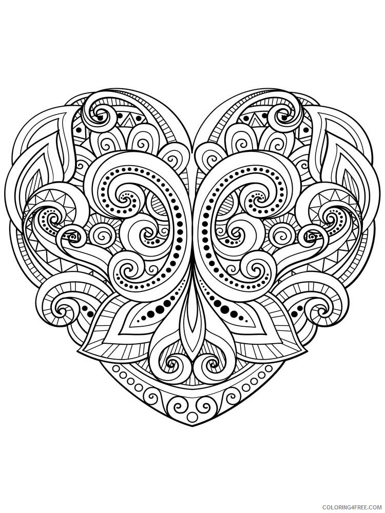 Adult Heart Coloring Pages hearts for adults 2 Printable 2021 0063 Coloring4free