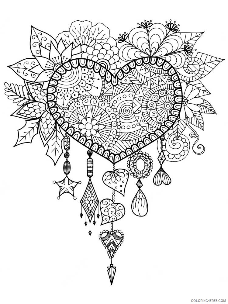 Adult Heart Coloring Pages hearts for adults 4 Printable 2021 0065 Coloring4free