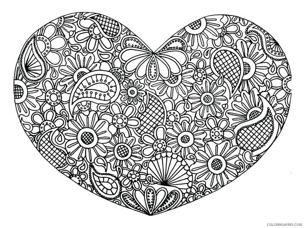 Adult Heart Coloring Pages hearts for adults 7 Printable 2021 0066 Coloring4free