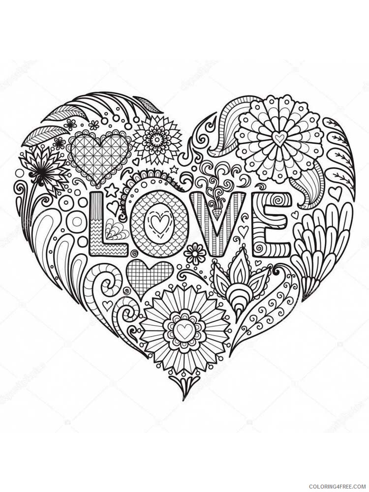 Adult Heart Coloring Pages hearts for adults 9 Printable 2021 0068 Coloring4free