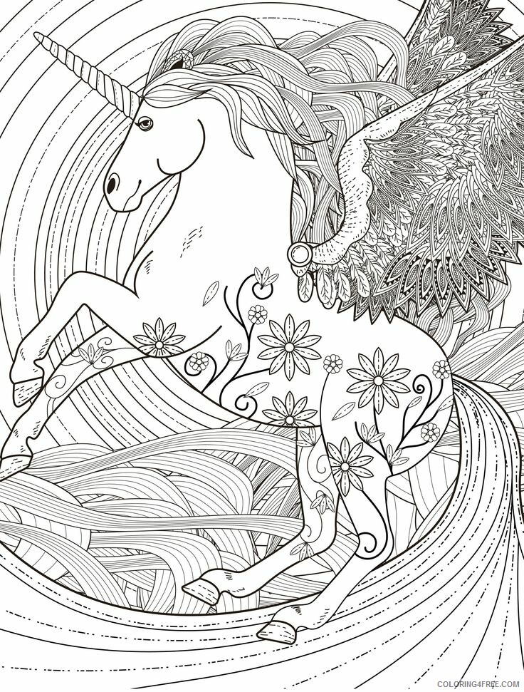 Adult Unicorn Coloring Pages Complex Unicorn for Adult Printable 2021 0077 Coloring4free