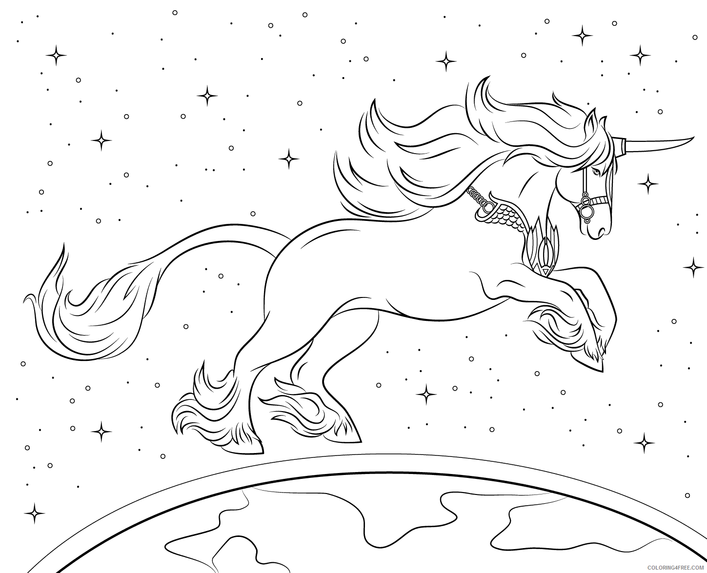 Adult Unicorn Coloring Pages Fantasy Unicorn for Adults Printable 2021 0078 Coloring4free