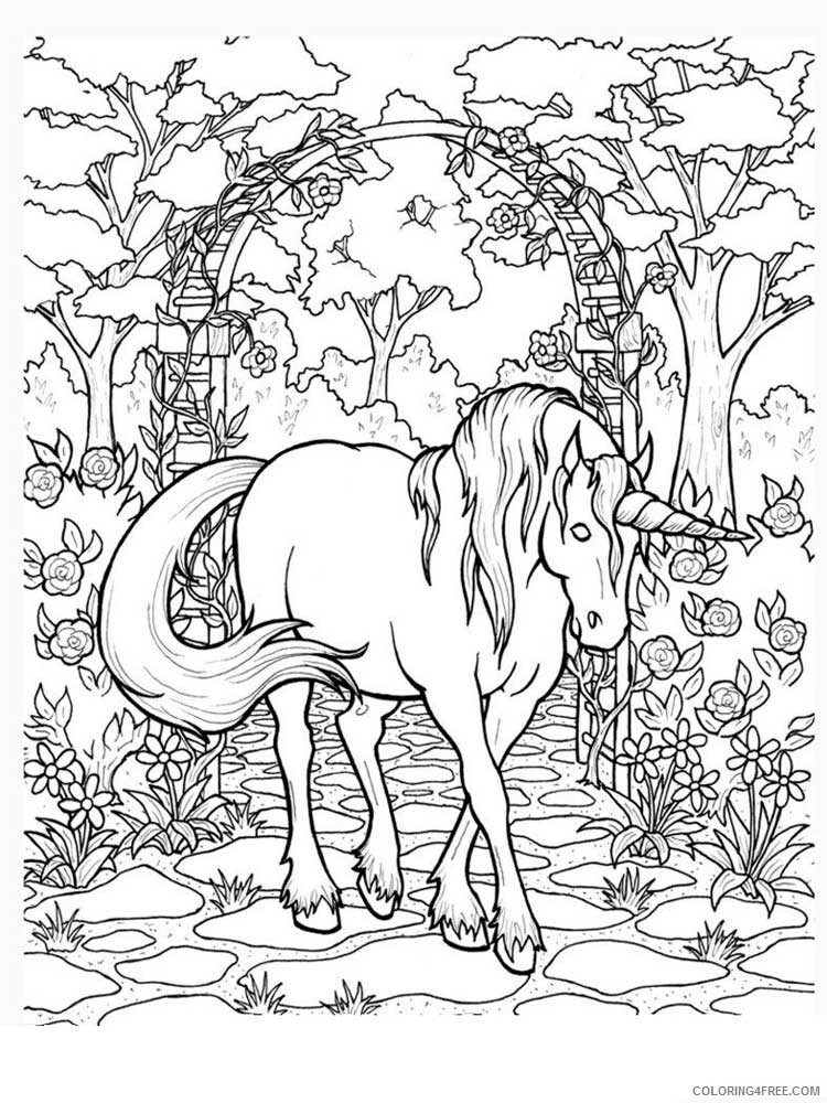 Adult Unicorn Coloring Pages unicorn for adults 1 Printable 2021 0081 Coloring4free