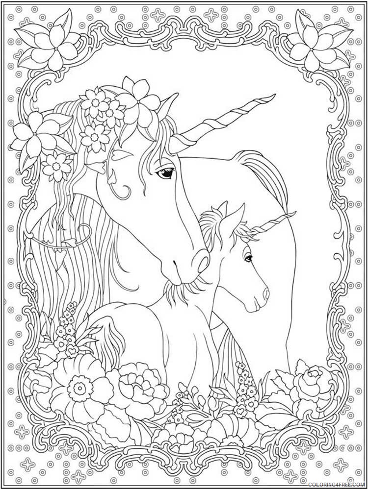 Adult Unicorn Coloring Pages unicorn for adults 12 Printable 2021 0084 Coloring4free