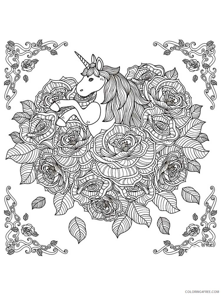 Adult Unicorn Coloring Pages unicorn for adults 13 Printable 2021 0085 Coloring4free