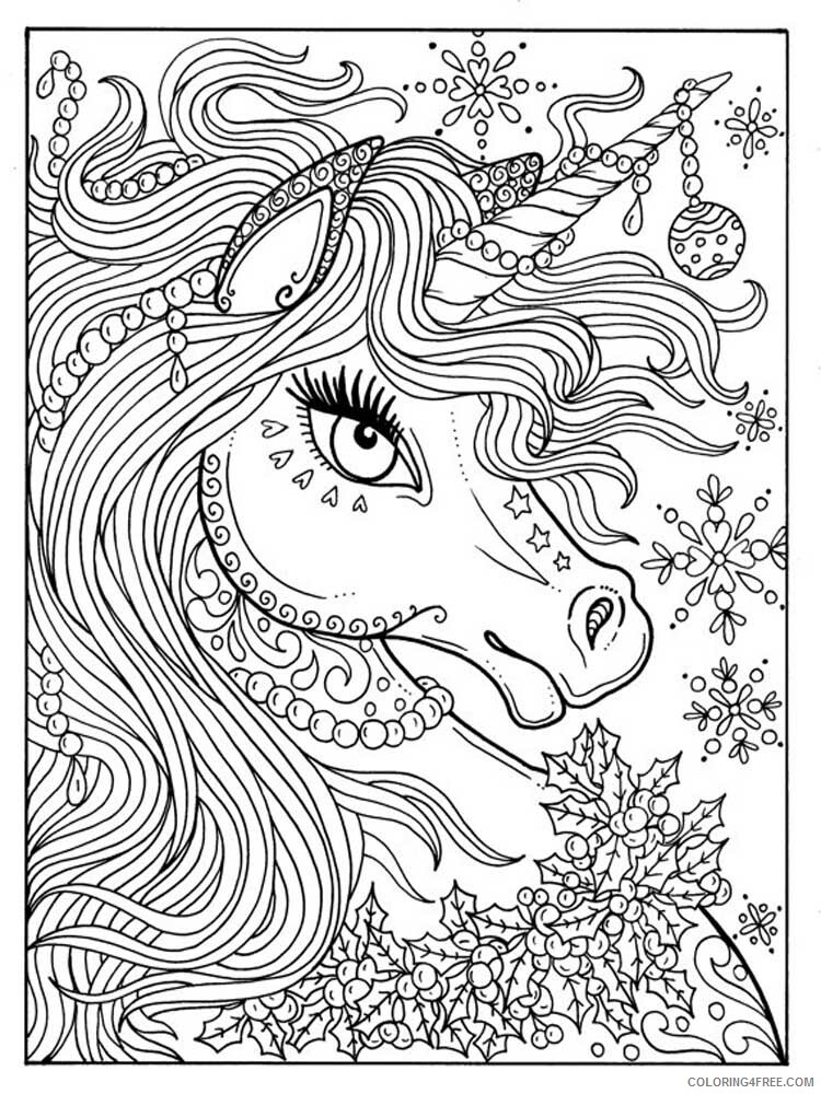 Adult Unicorn Coloring Pages unicorn for adults 6 Printable 2021 0090 Coloring4free