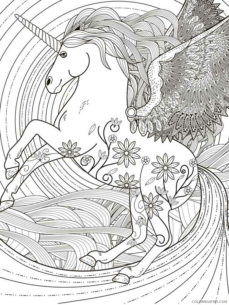 Adult Unicorn Coloring Pages unicorn for adults 8 Printable 2021 0092 Coloring4free