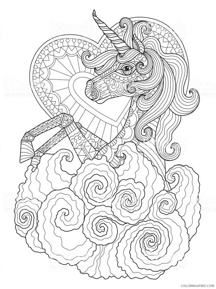 Adult Unicorn Coloring Pages unicorn for adults 9 Printable 2021 0093 Coloring4free