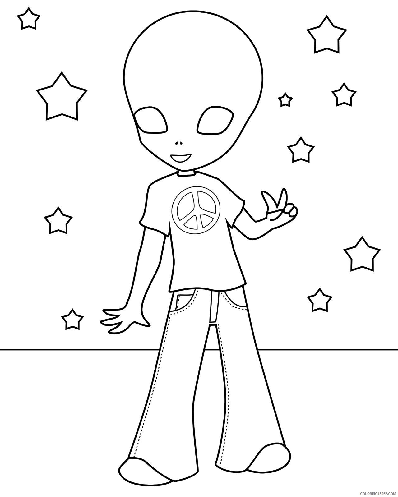 Alien Coloring Pages Alien To Print Printable 2021 0124 Coloring4free