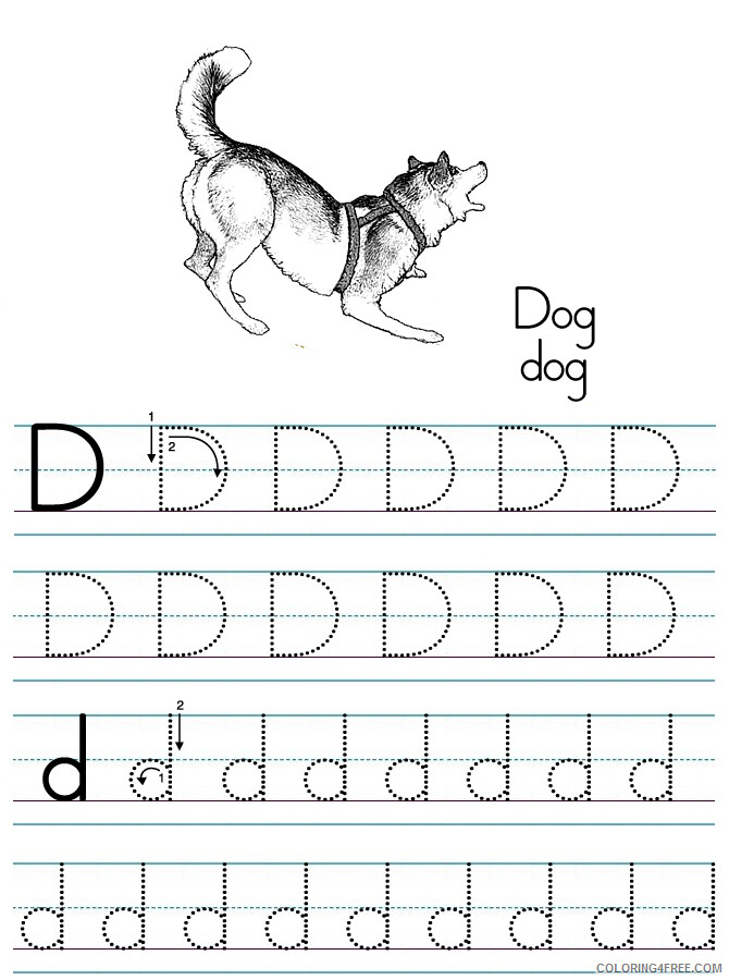 Alphabet Coloring Pages alphabet abc letter d dog Printable 2021 0135 Coloring4free