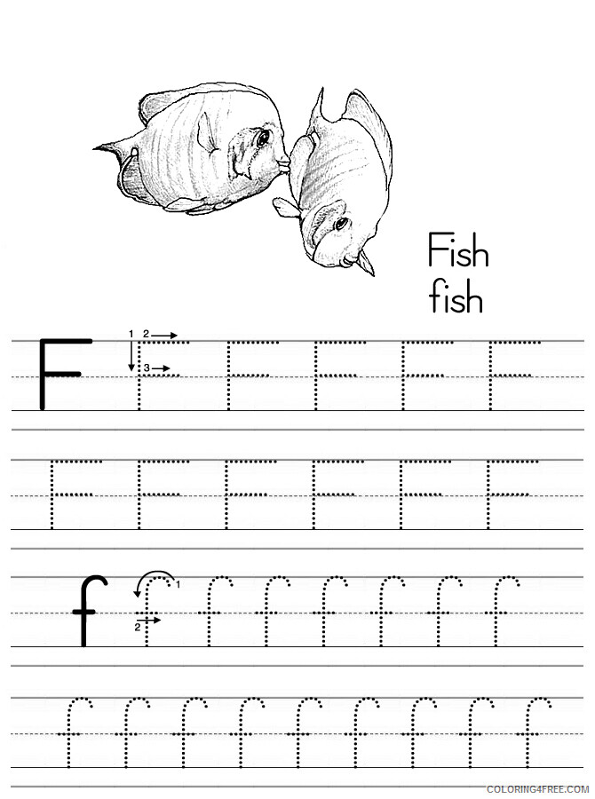 Alphabet Coloring Pages alphabet abc letter f fish Printable 2021 0137 Coloring4free