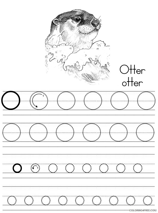 Alphabet Coloring Pages alphabet abc letter o otter Printable 2021 0145 Coloring4free
