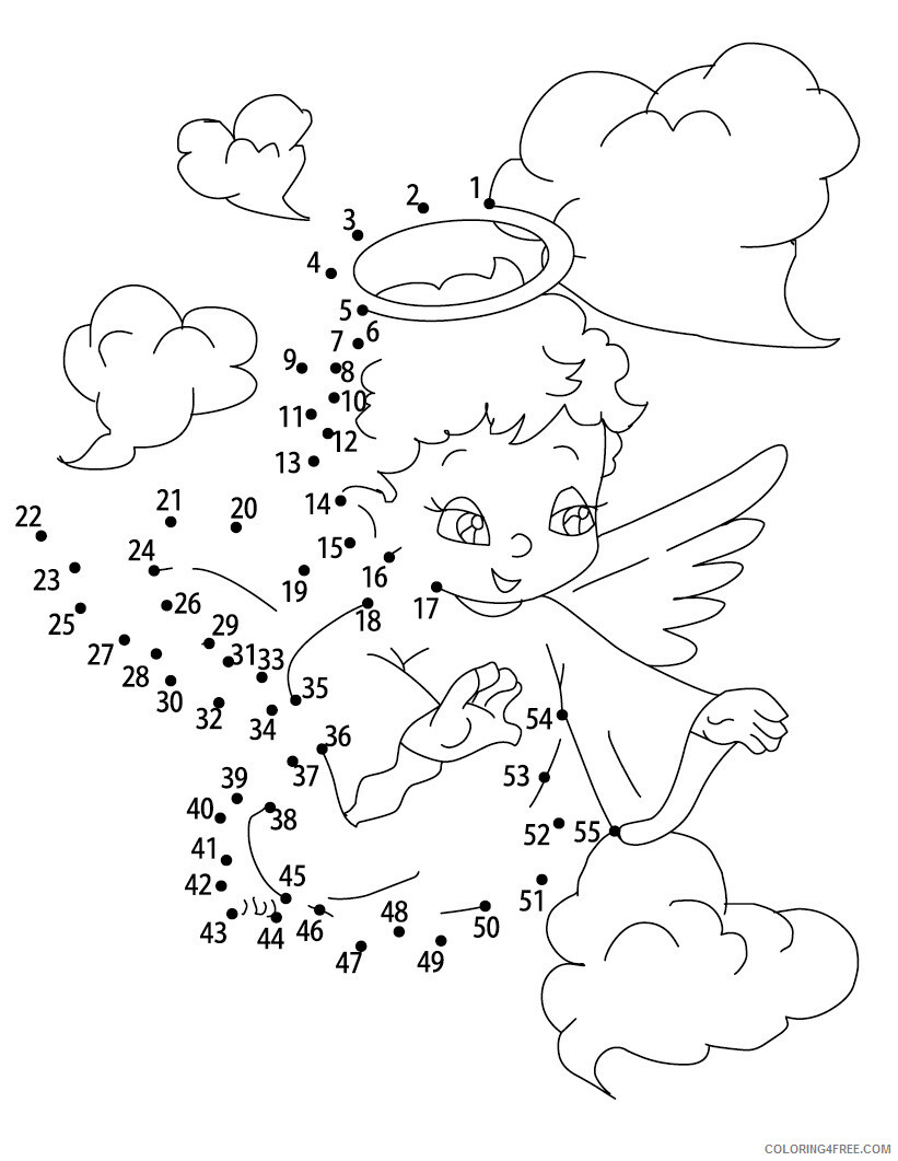 Angels Coloring Pages Easy Dot to Dot Angel Printable 2021 0194 Coloring4free