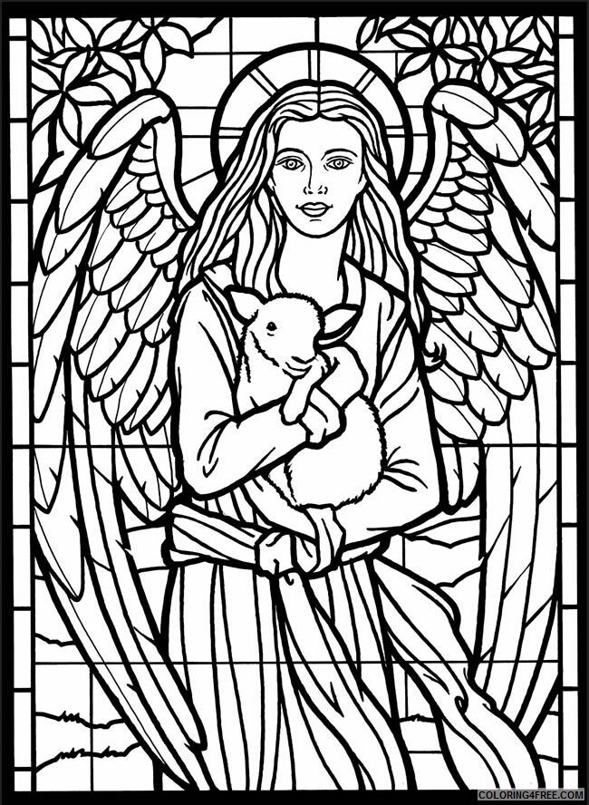Angels Coloring Pages Stained Glass Angel Printable 2021 0202 Coloring4free