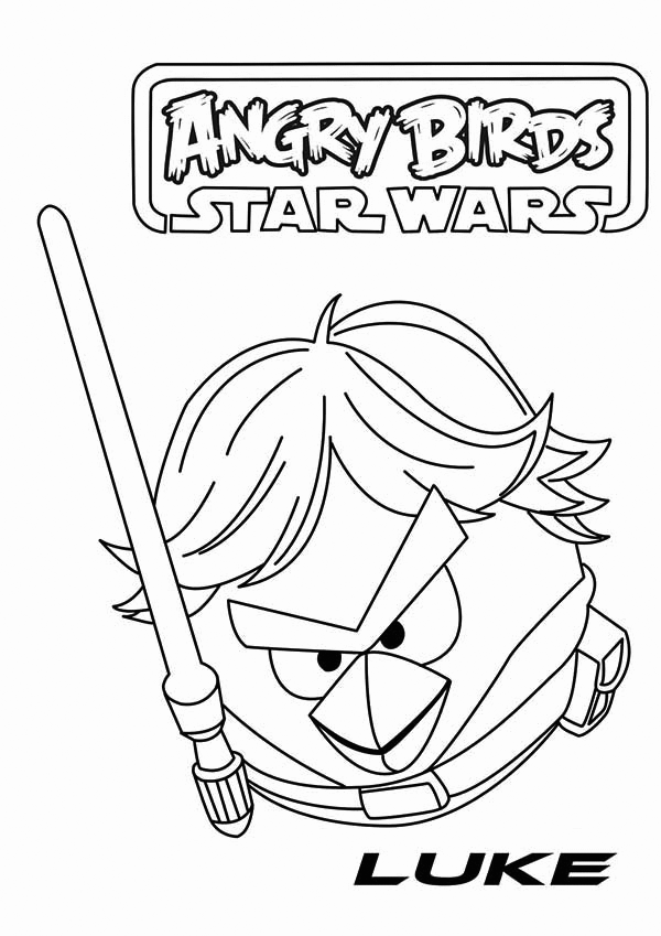 Angry Birds Coloring Pages Games Angry Birds Luke Skywalker Printable 2021 0157 Coloring4free