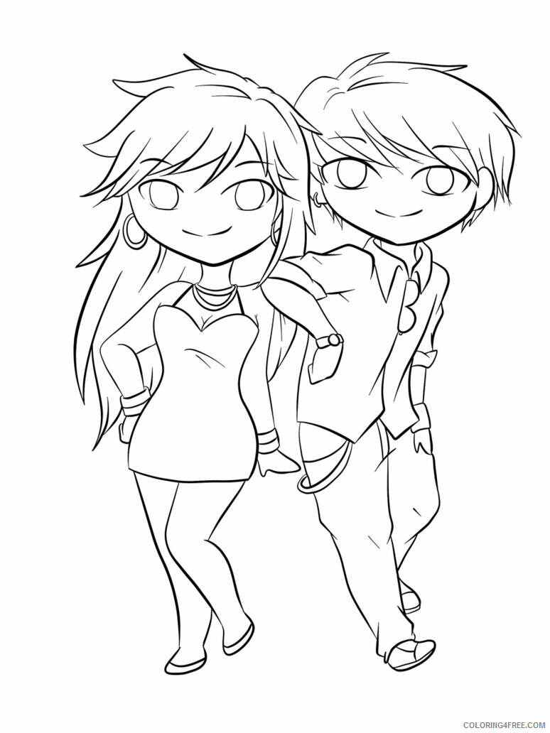 Anime Printable Coloring Pages Anime Cute Anime Couple 2021 0018 Coloring4free