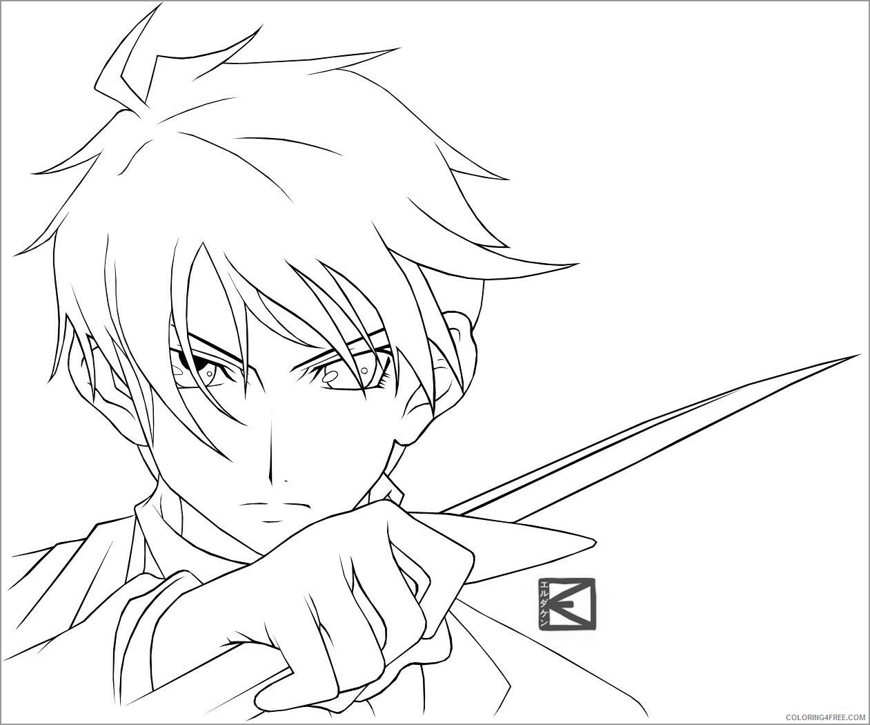 Anime Printable Coloring Pages Anime anime boy character 2021 0005 Coloring4free