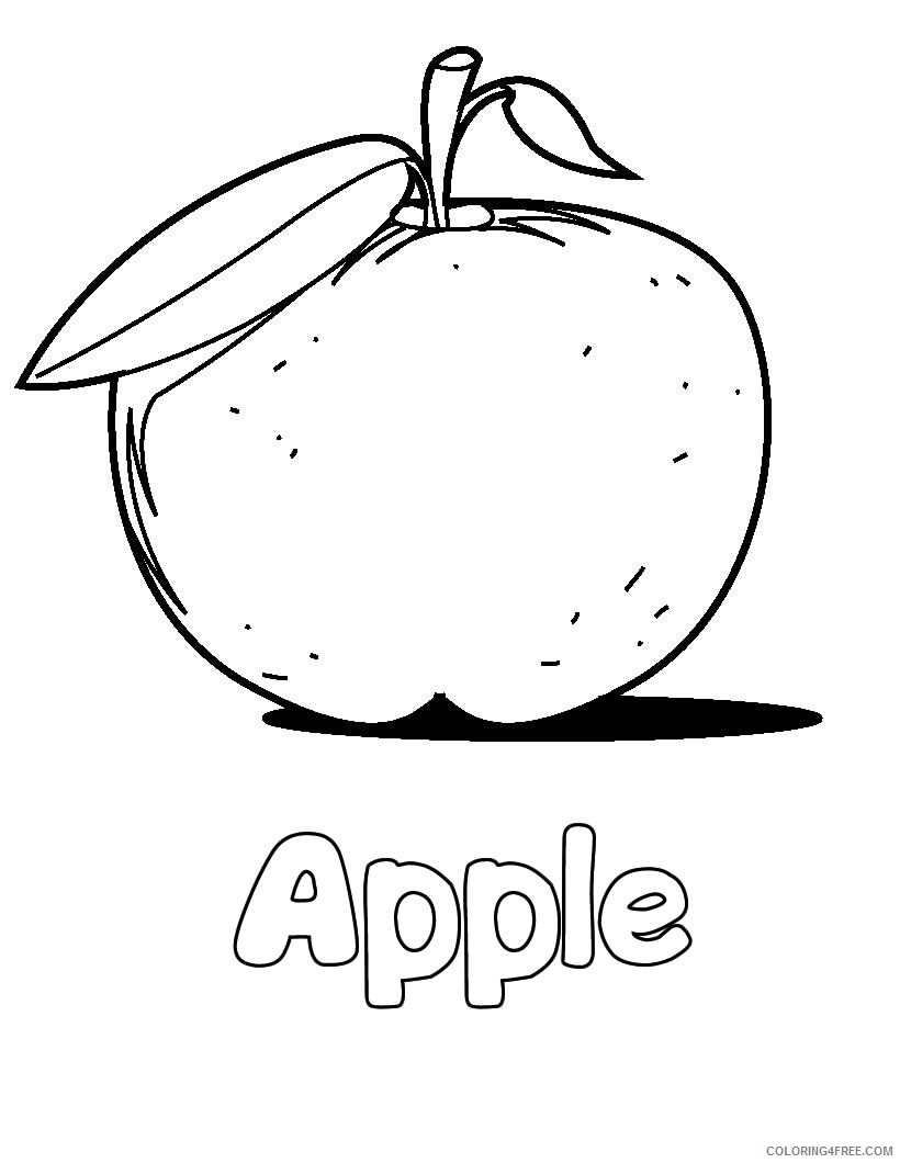 Apple Coloring Pages Fruits Food Apple 2 Printable 2021 022 Coloring4free