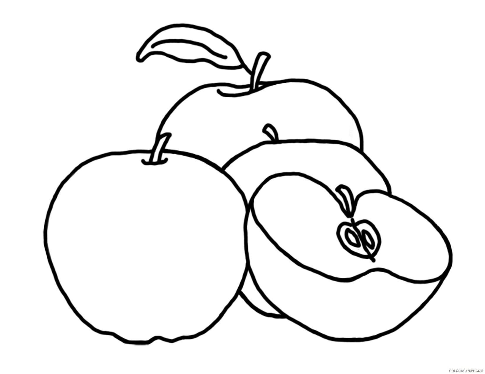 Apple Coloring Pages Fruits Food Apple Sheets Free Printable 2021 030 Coloring4free