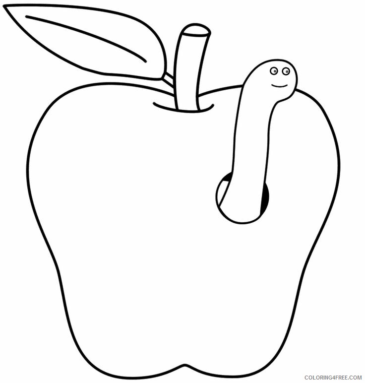 Apple Coloring Pages Fruits Food Apple for Teacher Printable 2021 032 Coloring4free