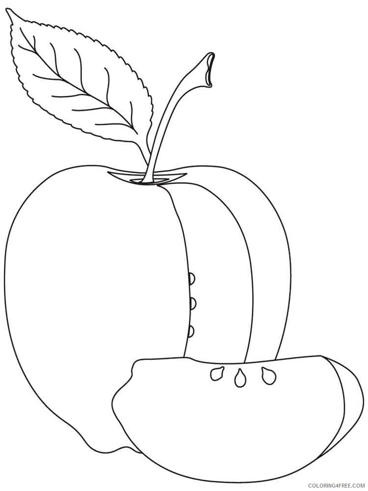 Apple Coloring Pages Fruits Food Apple fruits 5 Printable 2021 034 Coloring4free
