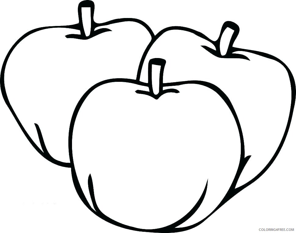 Apple Coloring Pages Fruits Food Easy Apple for Kids Printable 2021 046 Coloring4free