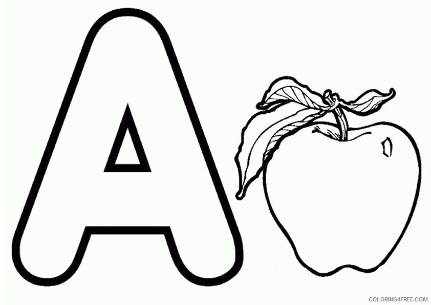 Apple Coloring Pages Fruits Food a for apples 16 a4 Printable 2021 003 Coloring4free