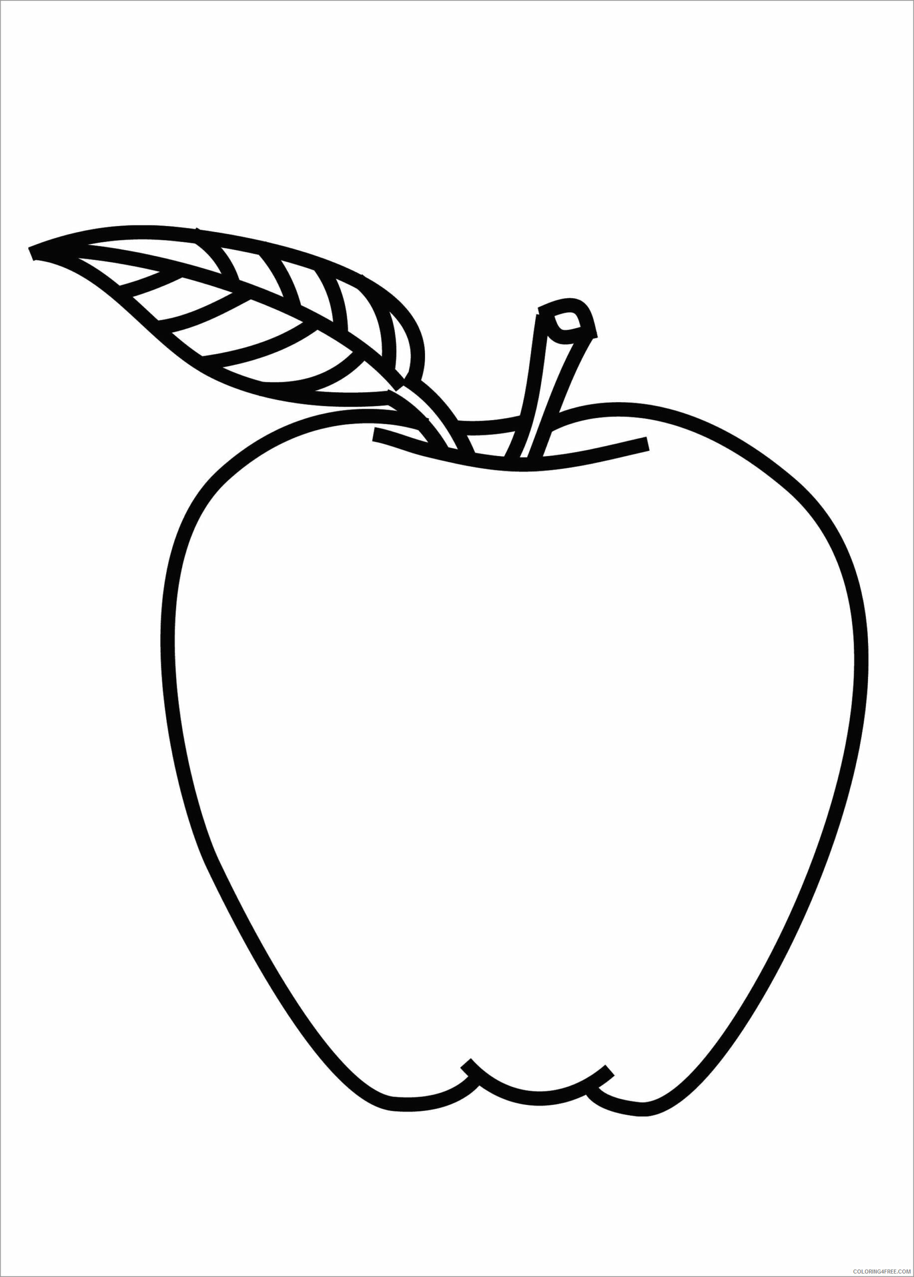 Apple Coloring Pages Fruits Food apple for kids Printable 2021 015 Coloring4free