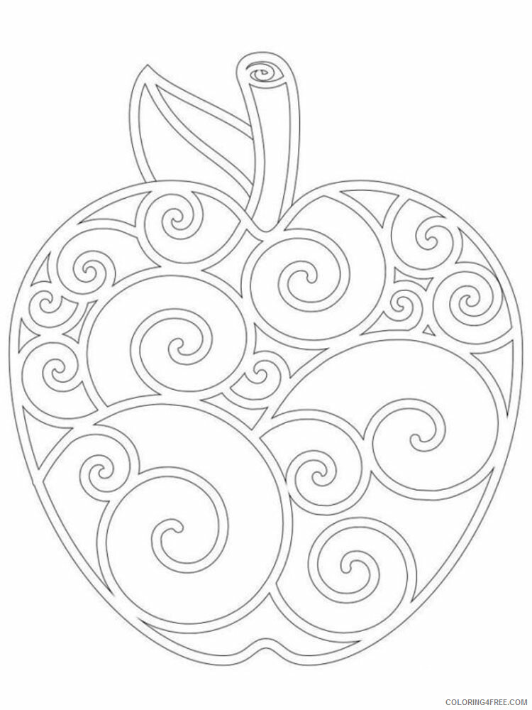 Apple Coloring Pages Fruits Food apple stencils 5 Printable 2021 040 Coloring4free