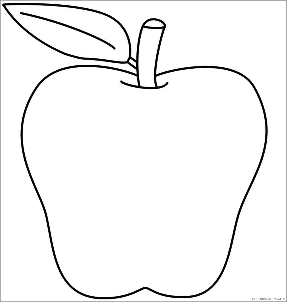 Apple Coloring Pages Fruits Food apple to print Printable 2021 025 Coloring4free