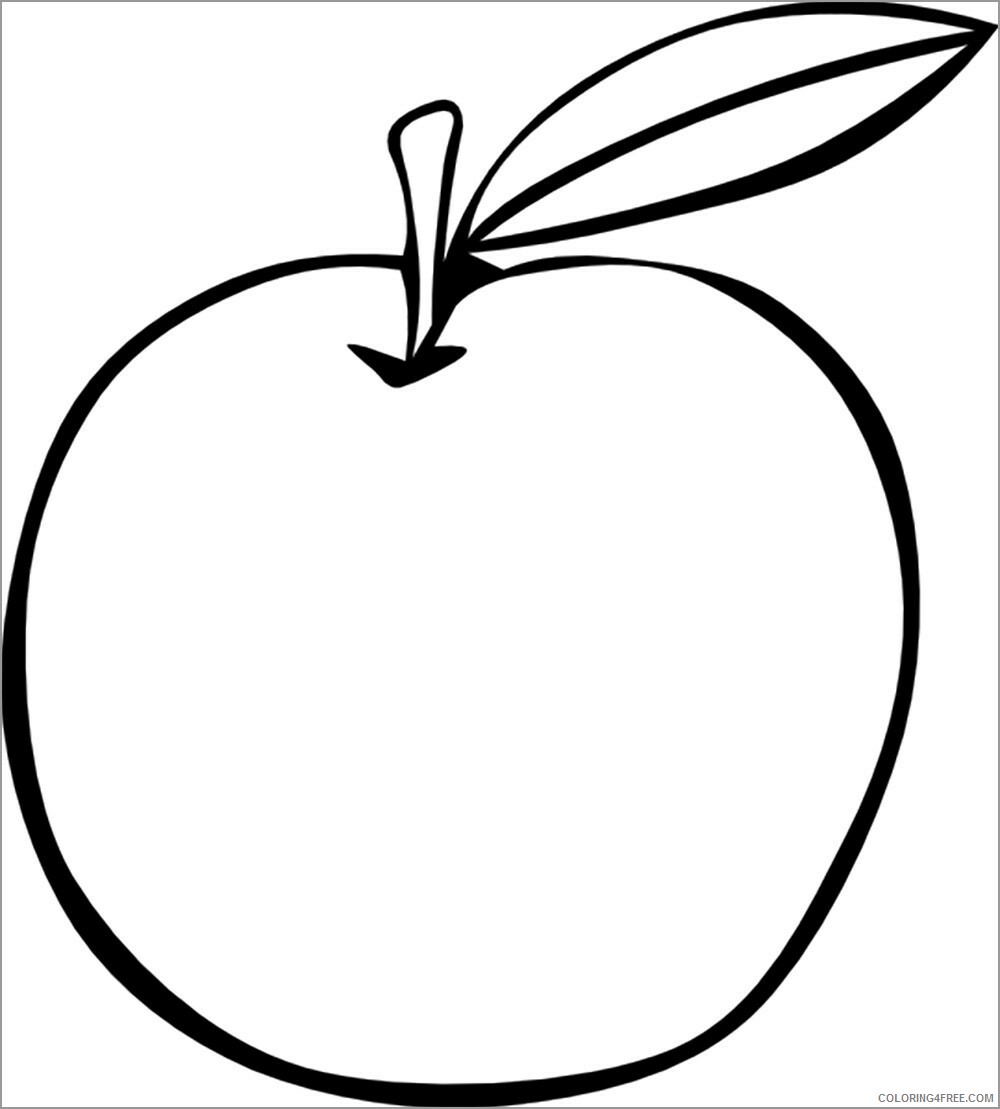 Apple Coloring Pages Fruits Food apple to print Printable 2021 026 Coloring4free