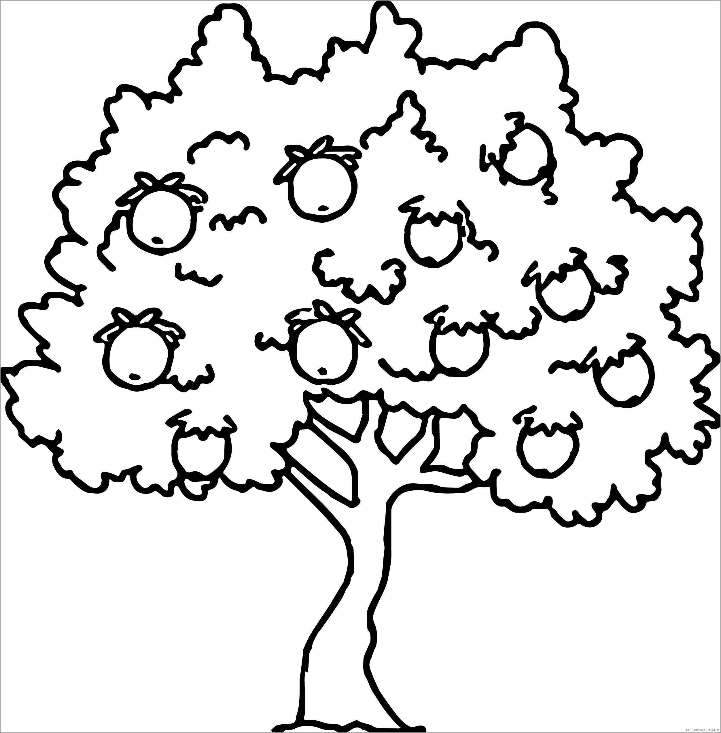 Apple Coloring Pages Fruits Food apple tree Printable 2021 043 Coloring4free