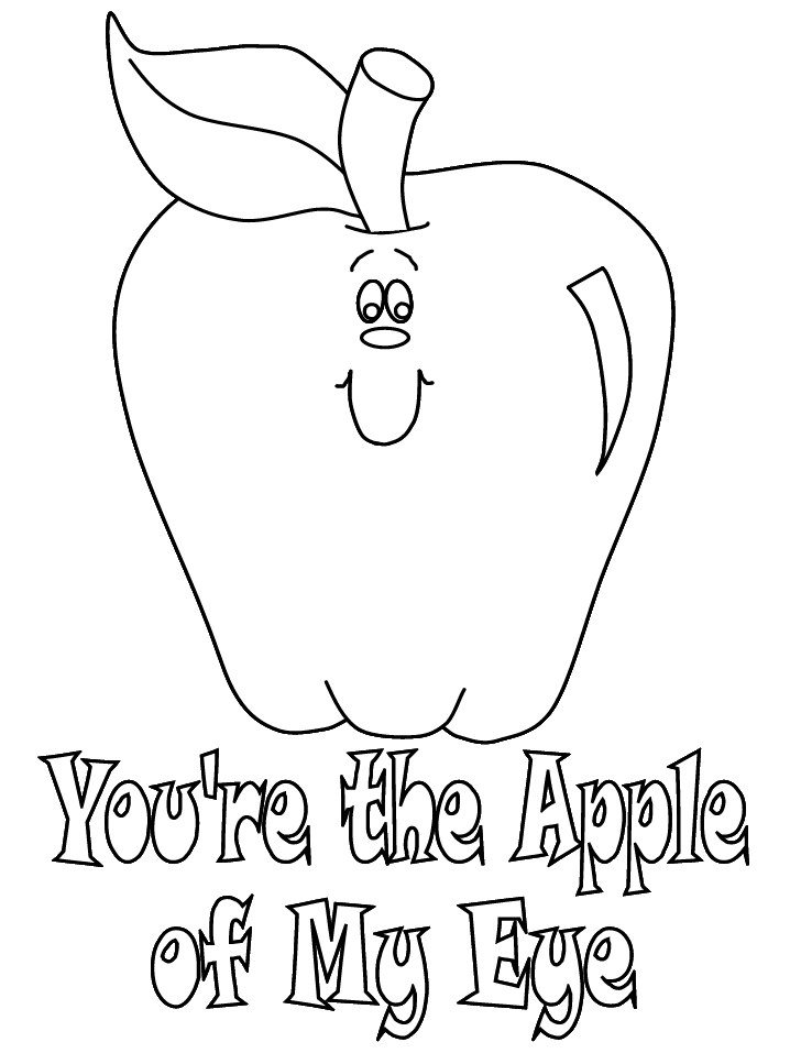 Apple Coloring Pages Fruits Food apple3 Printable 2021 014 Coloring4free