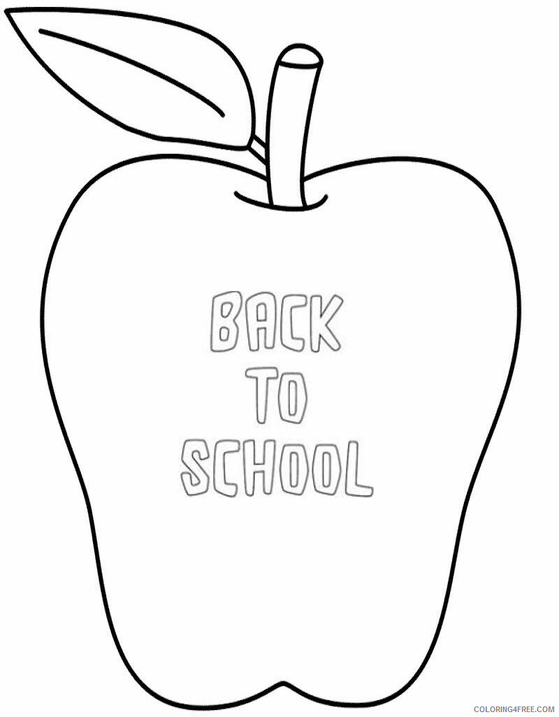 Apple Coloring Pages Fruits Food back to school apple Printable 2021 012 Coloring4free