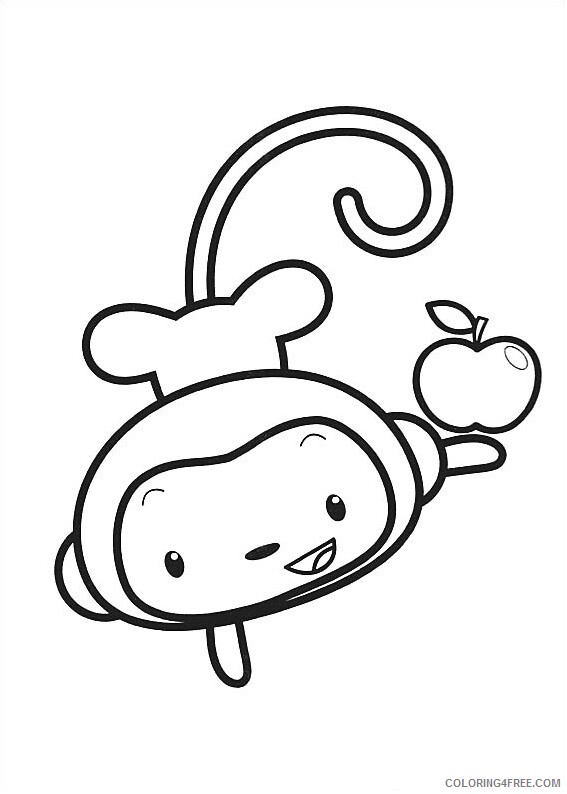Apple Coloring Pages Fruits Food hoho with apple a4 Printable 2021 008 Coloring4free