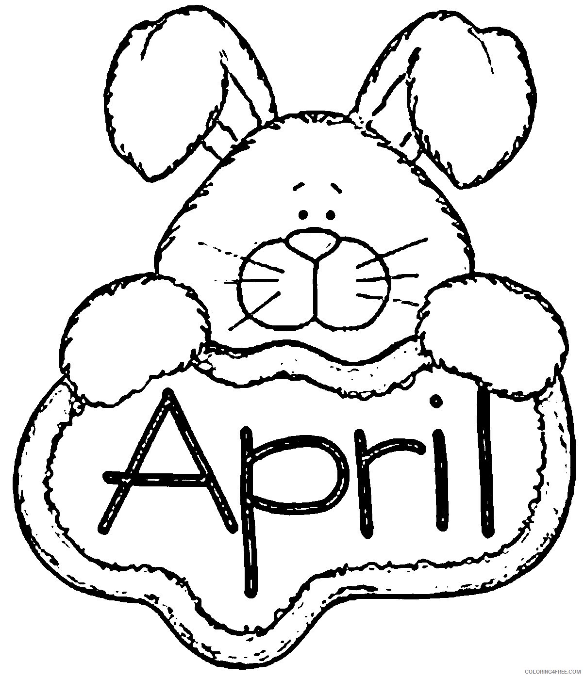 April Coloring Pages April Bunny Printable 2021 0220 Coloring4free