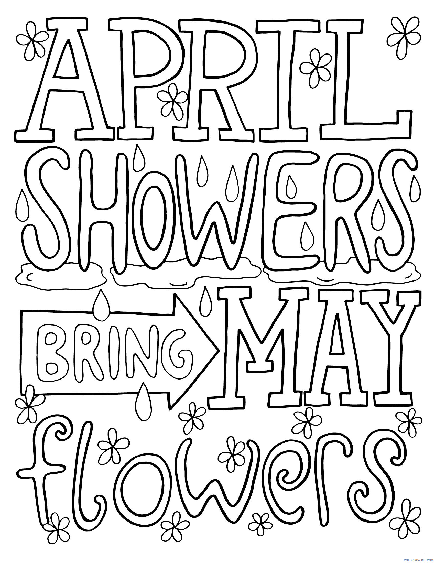 April Coloring Pages April Showers Printable 2021 0225 Coloring4free