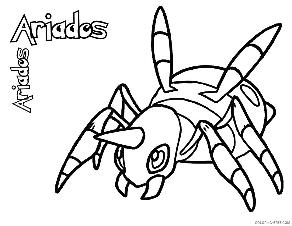 Ariados Pokemon Characters Printable Coloring Pages 1580351287_168_pokemon_ariados_at_book for kids boys 2021 001 Coloring4free