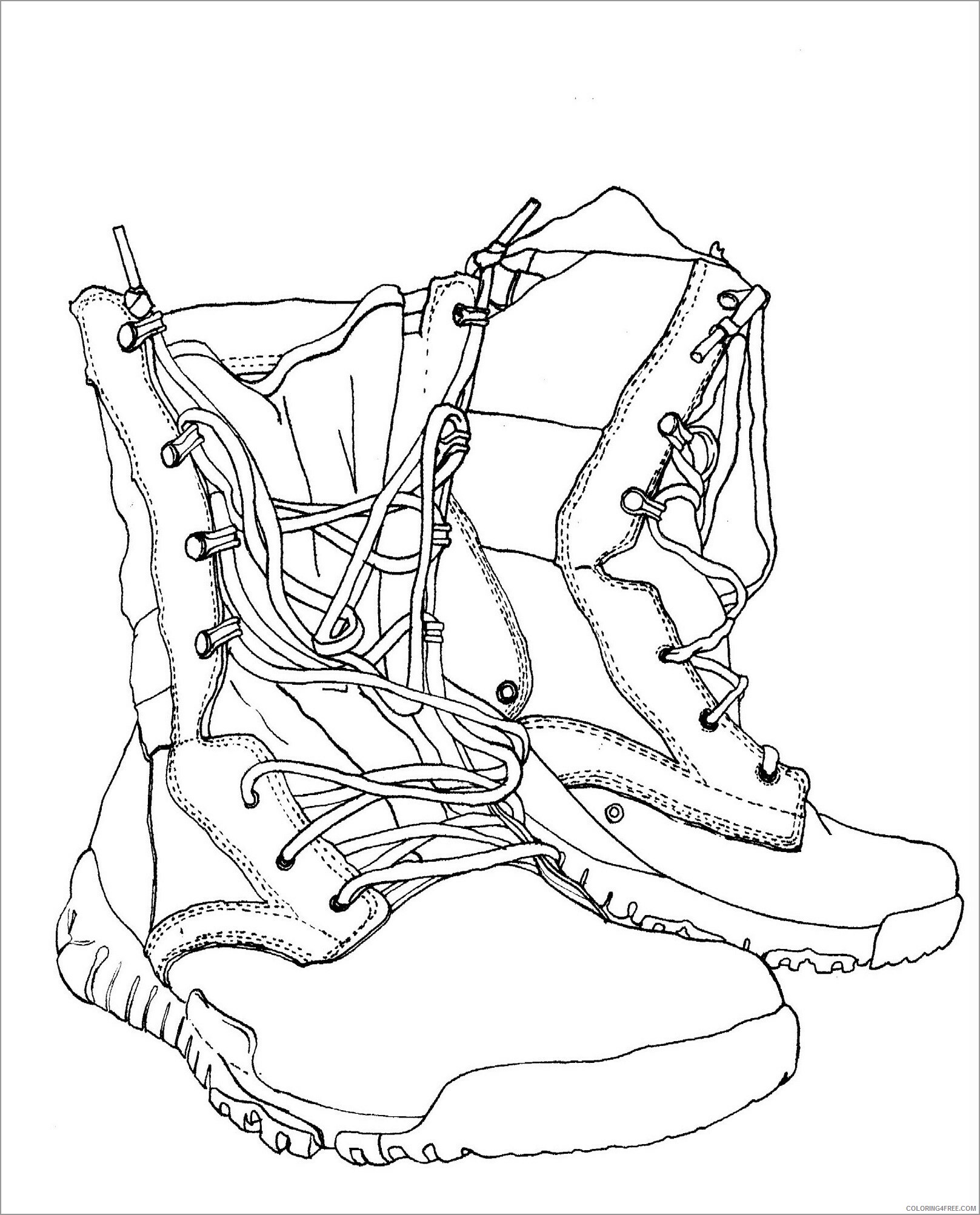 Army Coloring Pages combat army boots Printable 2021 0286 Coloring4free