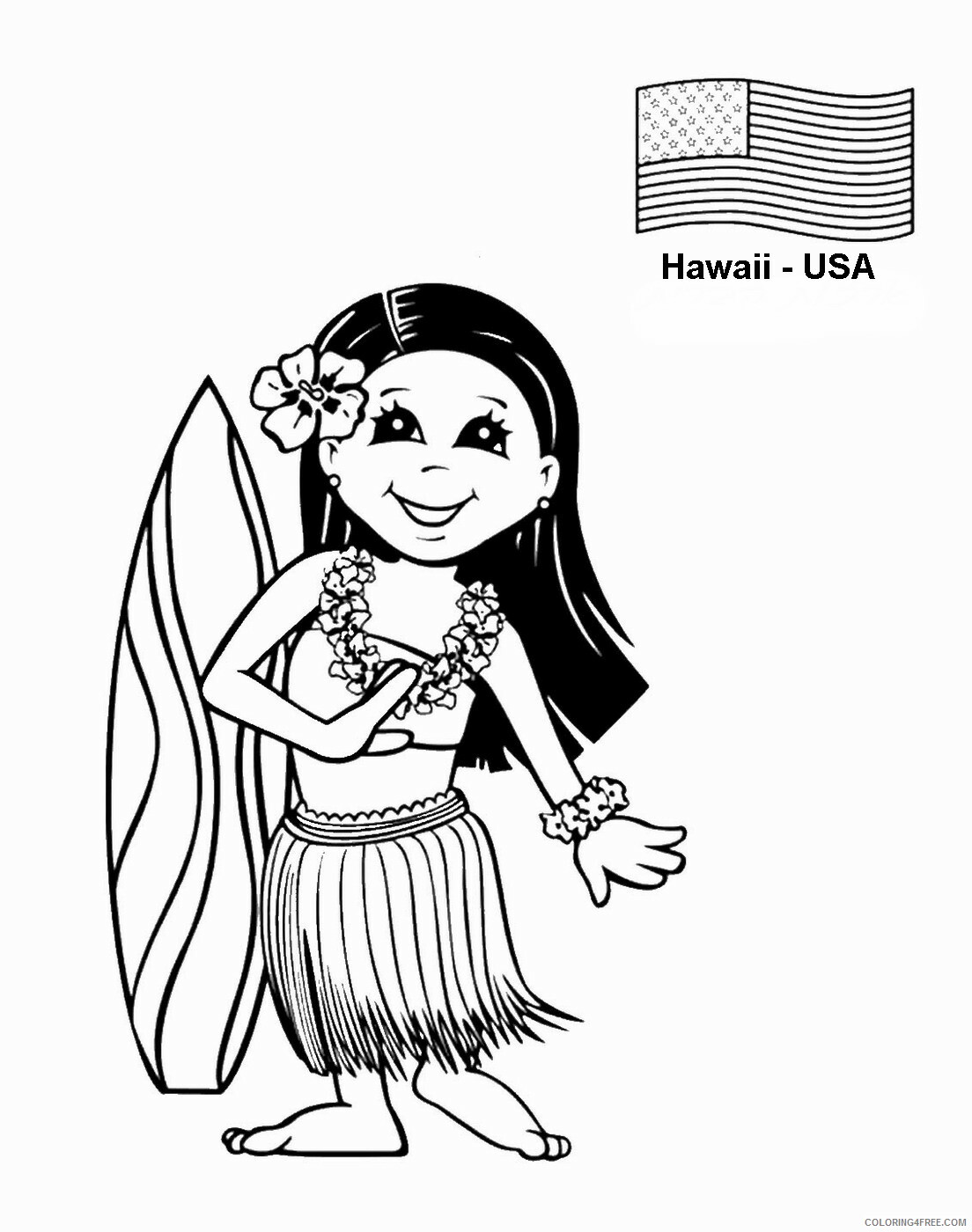 Around the World Coloring Pages hawaii Printable 2021 0321 Coloring4free