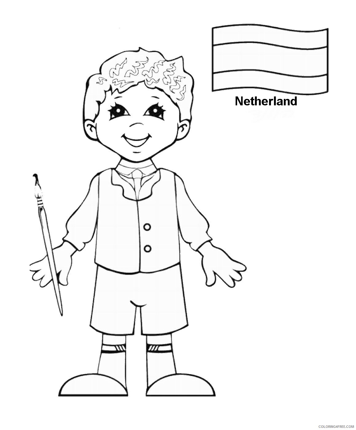 Around the World Coloring Pages netherland Printable 2021 0333 Coloring4free