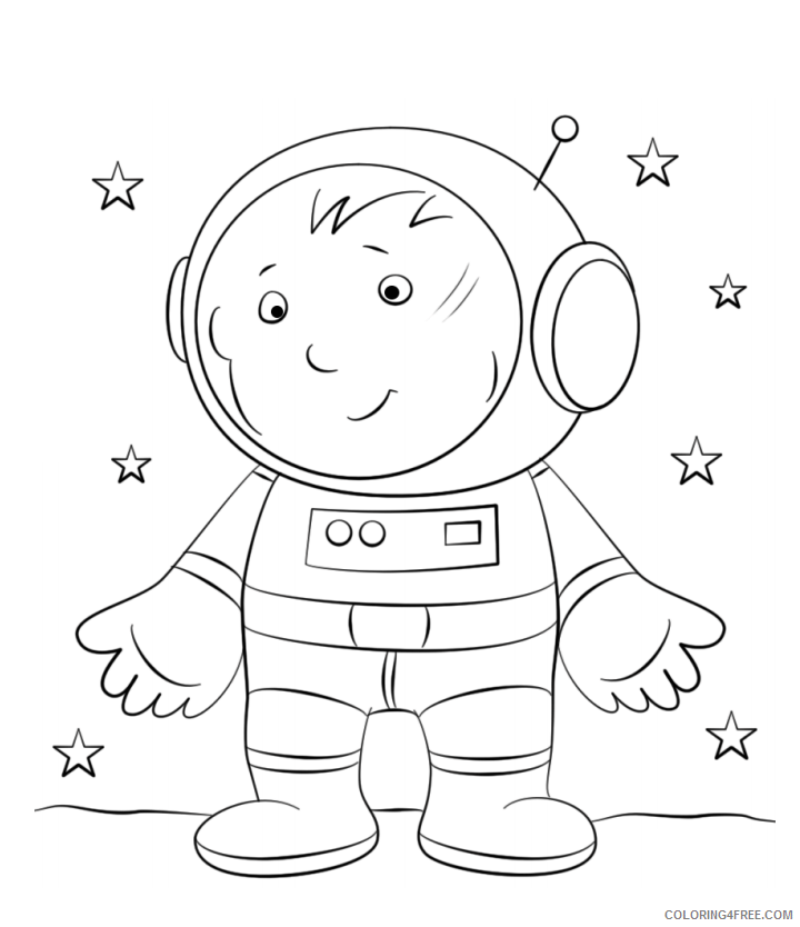 Astronaut Coloring Pages boy astronaut a4 Printable 2021 0378 Coloring4free