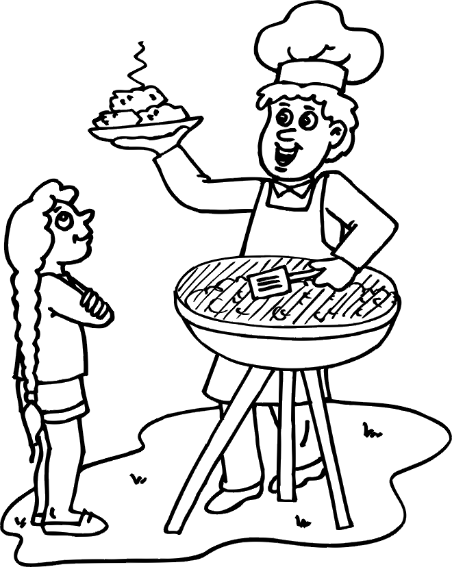 August Coloring Pages BBQ in August Printable 2021 0389 Coloring4free