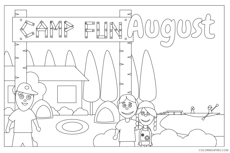 August Coloring Pages Camp Fun in August Printable 2021 0390 Coloring4free