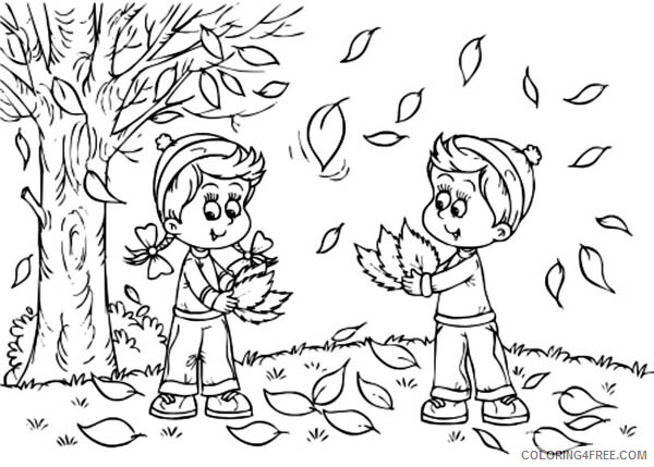 Autumn Coloring Pages Nature Kids Collecting Autumn Leaves Printable 2021 043 Coloring4free