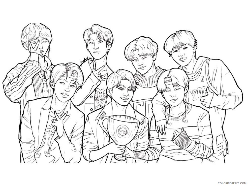 BTS Coloring Pages bts 1 Printable 2021 1255 Coloring4free