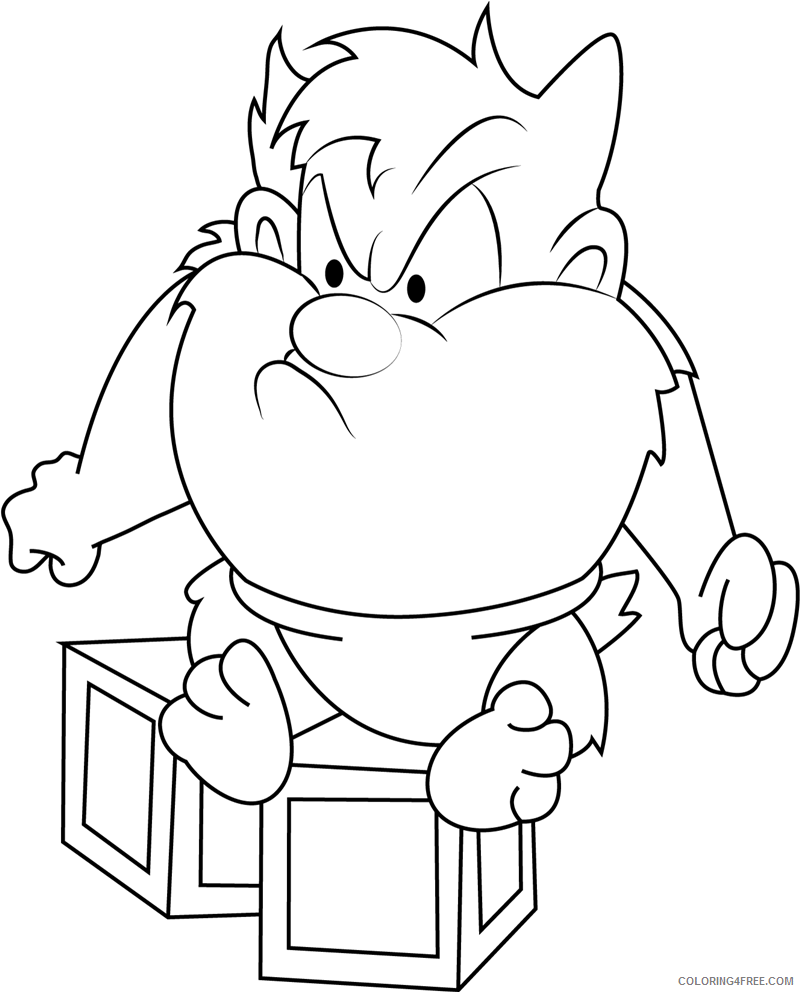 Baby Cartoons Coloring Pages angry baby taz Printable 2021 0424 Coloring4free