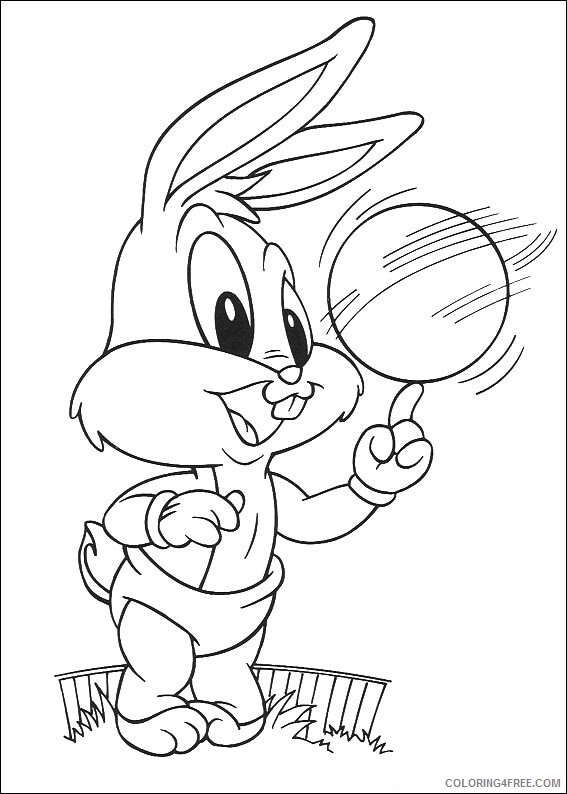 Baby Cartoons Coloring Pages baby bugs playing with ball Printable 2021 0425 Coloring4free
