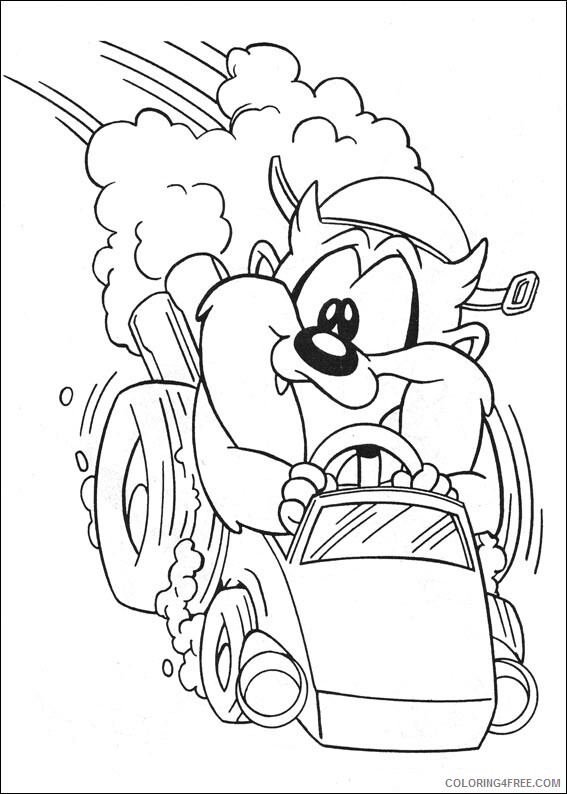 Baby Cartoons Coloring Pages baby taz driving Printable 2021 0427 Coloring4free